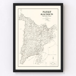 Vintage Panay, Philippines Map 1900
