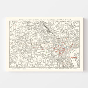 Vintage Map of Shanghai, China 1938