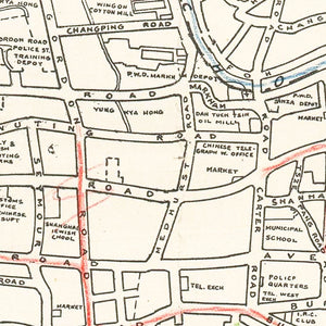 Vintage Map of Shanghai, China 1938