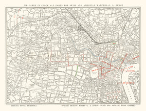 Vintage Map of Shanghai, China 1938