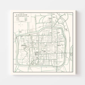 Vintage Map of Suzhou, China 1921