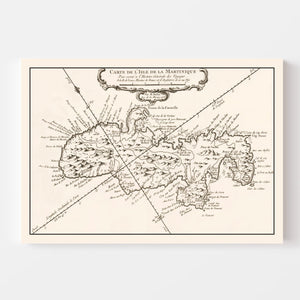 Vintage Martinique Map 1780