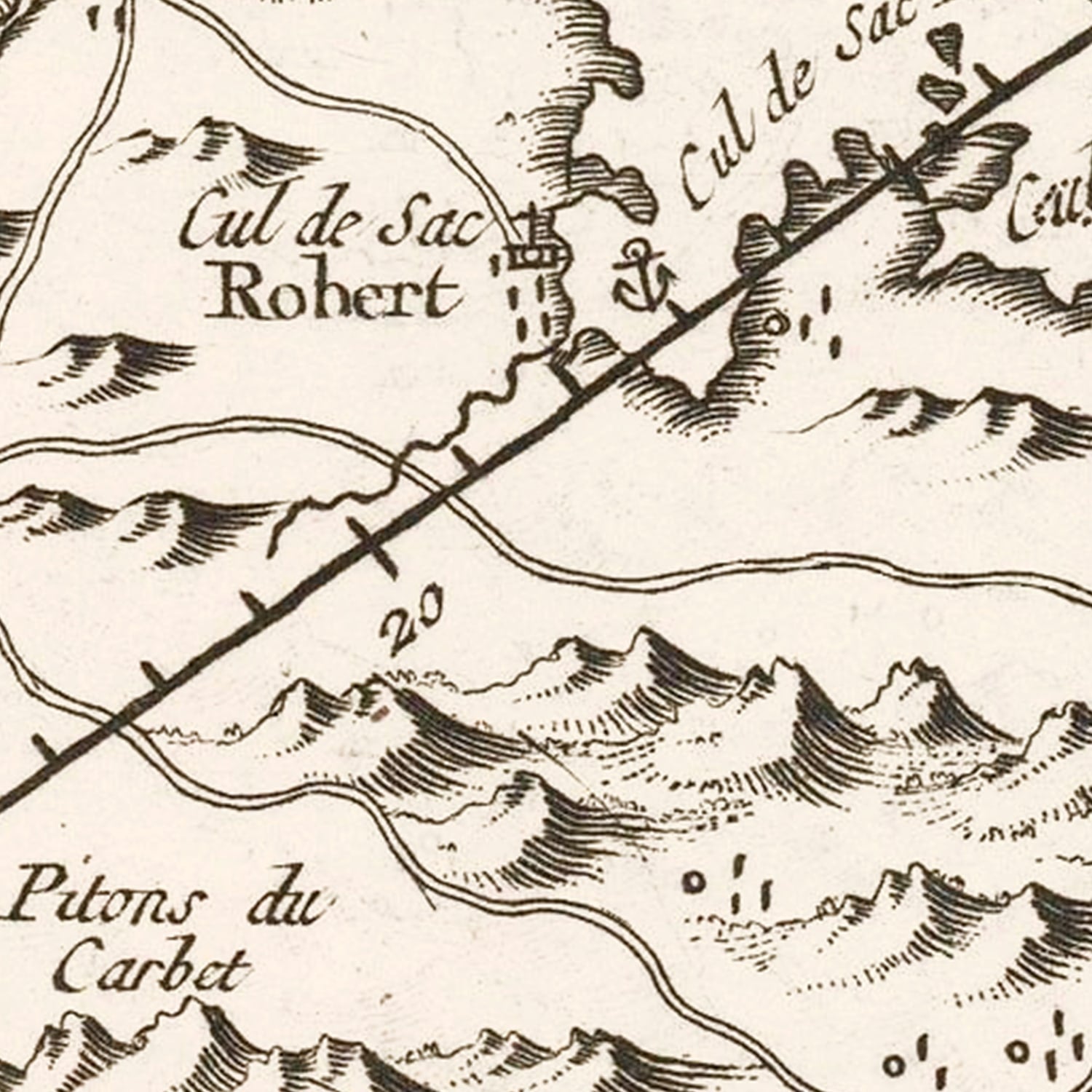 Vintage Martinique Map 1780