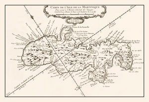 Vintage Martinique Map 1780