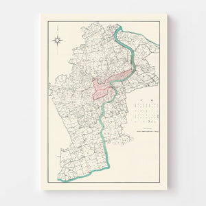 Vintage Map of Shanghai, China 1932