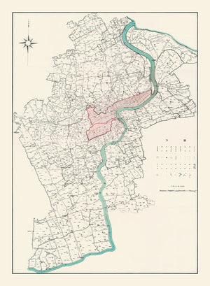 Vintage Map of Shanghai, China 1932