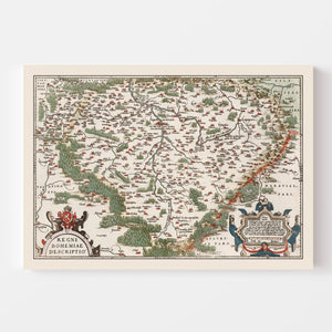 Vintage Bohemia Map 1587