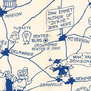 Vintage Map of Ohio 1939