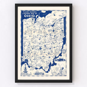 Vintage Map of Ohio 1939