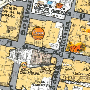 Vintage Map of Arequipa, Peru 1975