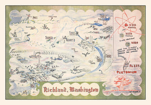 Vintage Map of Richland, Washington 1946