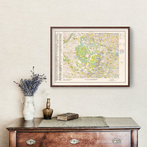 Vintage Map of Marunouchi District Tokyo, Japan 1948