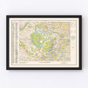 Vintage Map of Marunouchi District Tokyo, Japan 1948