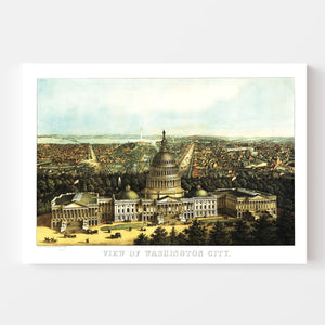 Vintage Map of Washington, DC 1871