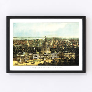 Vintage Map of Washington, DC 1871