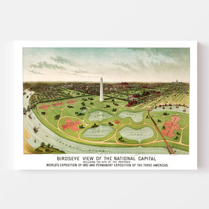 Vintage Map of Washington, DC 1892