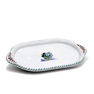 ORVIETO GREEN ROOSTER: Oval/Oblong Small Tray