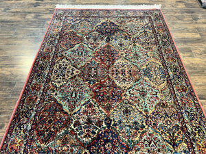 Karastan Multicolor Panel Kirman Rug #717, Wool Karastan Rug 5.9 x 9, Vintage Multipanel Kirman, Original Karastan Collection 700 Series