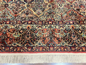Karastan Rug Multicolor Panel Kirman #717, 8.8 x 12 Karastan Carpet, Vintage Multipanel Kirman, Original 700 Series, Wool, Vintage