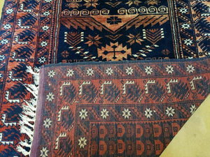3' 4" X 5' 6" Vintage Handmade Pakistan Balouchi Balouch Tribal Wool Rug Nice