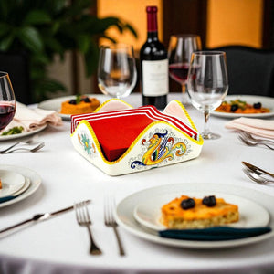 RAFFAELLESCO CLASSICO: Square Napkins Holder (For Luncheon Size napkins 6.5"x6.5")
