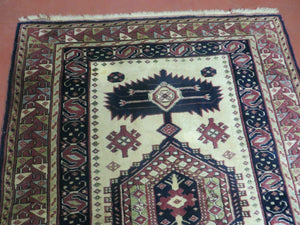 3' X 4' Vintage Handmade Turkish Geometric Oriental Wool Rug Nice
