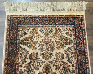 Karastan Rug 2x4, Ivory Sarouk #760, Vintage Wool Small Karastan Carpet, Original 700 Series, Discontinued