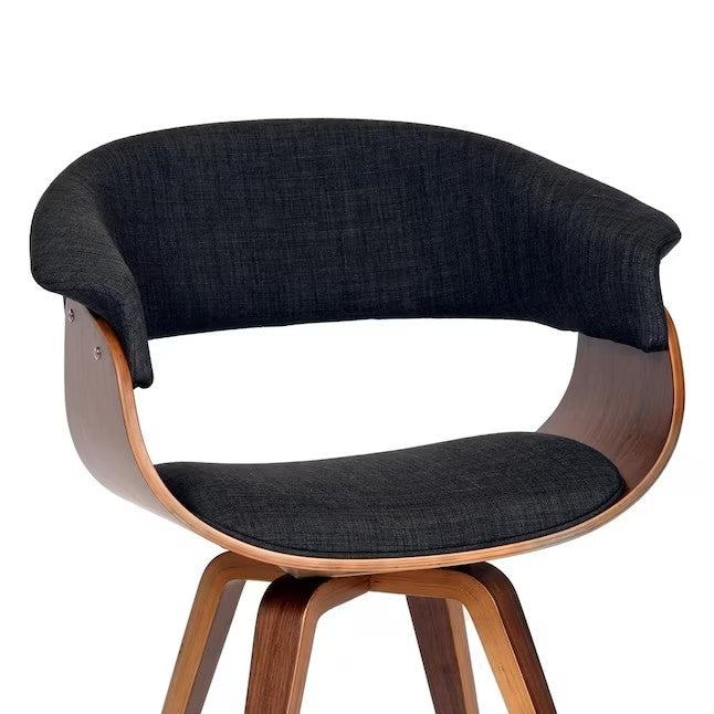 Summer Mid-Century Dining Chair: Bucket Seat in Varied Upholstery with Walnut Frame