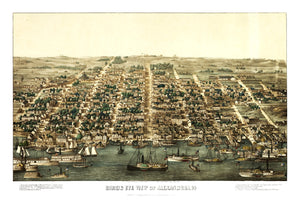 Vintage Map of Alexandria, Virginia 1863