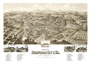 Vintage Map of Bedford City, Virginia 1891