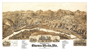 Vintage Map of Buena Vista, Virginia 1891