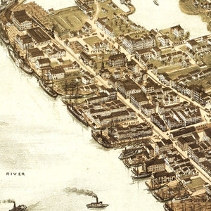 Vintage Map of Norfolk, Virginia 1873