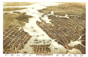 Vintage Map of Norfolk, Virginia 1873