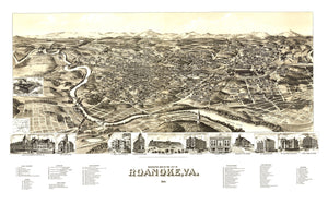 Vintage Map of Roanoke, Virginia 1891