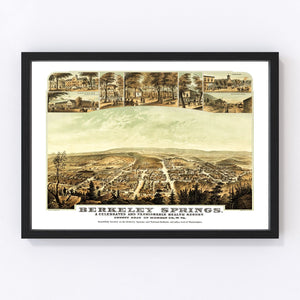 Vintage Map of Berkeley Springs, Virginia 1889
