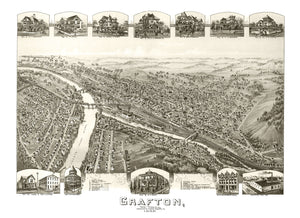Vintage Map of Grafton, West Virginia 1898