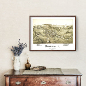Vintage Map of Harrisville, West Virginia 1899