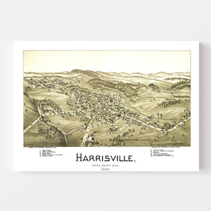 Vintage Map of Harrisville, West Virginia 1899