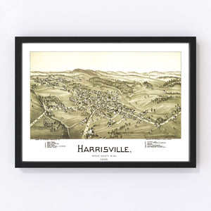 Vintage Map of Harrisville, West Virginia 1899