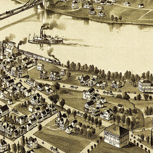 Vintage Map of Morgantown, West Virginia 1897