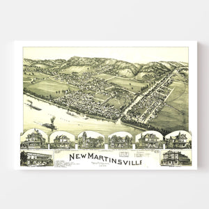 Vintage Map of New Martinsville, West Virginia 1899