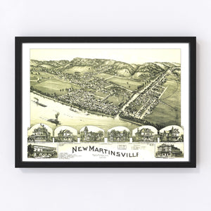 Vintage Map of New Martinsville, West Virginia 1899
