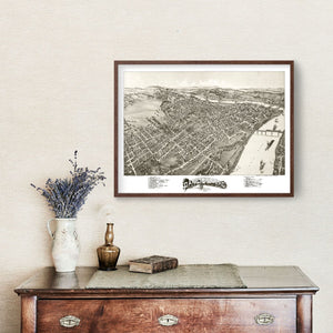 Vintage Map of Parkersburg, West Virginia 1899