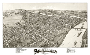Vintage Map of Parkersburg, West Virginia 1899
