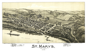 Vintage Map of St. Mary's, West Virginia 1899
