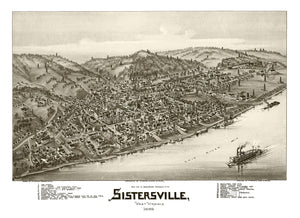 Vintage Map of Sistersville, West Virginia 1896