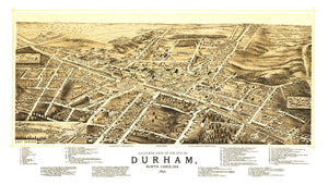 Vintage Map of Durham, North Carolina 1891