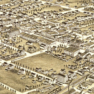 Vintage Map of Greensboro, North Carolina 1891