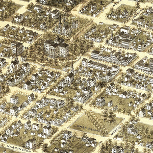Vintage Map of Raleigh, North Carolina 1872