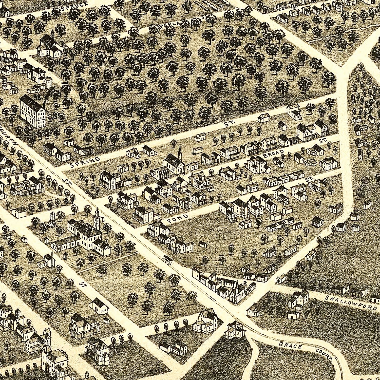 Vintage Map of Winston-Salem, North Carolina 1891
